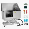 Electric Lift Dog Washing Station, 50 inch Professional Stainless Steel Pet Grooming Tub w/ PE Water Filter Board
