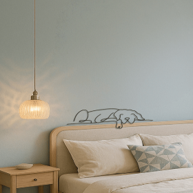 CIFbuy Minimalist Black iron Dog Silhouette Wall Art Pet Memorial Gift Halloween Home Decor (TikTok, temu pick-up service)