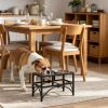 Heavy Duty Double Dog Food Bowl 17 Inch Stainless Steel Elevated Pet Feeding Station for Dogs