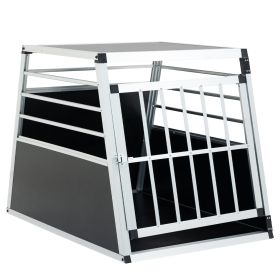 Aluminum Transport Box 35 × 25 × 27 in, Aluminum Car Transport Box Travel Transport Box for dogs and cats, Black and Silver