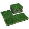 Artifical Grass Tiles Interlocking Turf Deck Set, 18 Pack - 12"x12", Synthetic Fake Grass Self-draining Mat Flooring Decor Pad