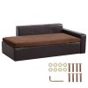 Pet Sofa, Dog Couch for Large-Sized Dogs and Cats, Soft Leather Dog Sofa Bed, 110 lbs Loading Cat Sofa, Brown
