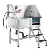 38" Pet Dog Bathing Station w/Ramp, Professional Stainless Steel Dog Grooming Tub w/ Storage Drawer, Floor Grate, Faucet, Dog Bathtub for Large,Medium