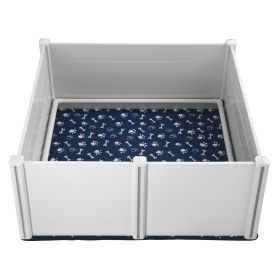 Dog Whelping Box, 59.8 x 59.8 x 24.0in Whelping Box for Dogs and Puppies, Whelping Pen for Puppies, Dog Birthing Box with Rails and Washable Pee Pad