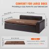 Pet Sofa, Dog Couch for Large-Sized Dogs and Cats, Soft Leather Dog Sofa Bed, 110 lbs Loading Cat Sofa, Brown