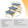 Wooden Pet Steps, Convertible 2-in-1 Dog Staircase & Ramp for Access to Beds, Sofas, and Vehicles, Three-Step Design Supports Pets up to 150 lbs