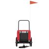 Pet Bike Trailer Red and Black Oxford fabric, iron, PVC Durable
