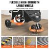 Pet Stroller, 3 Wheels Dog Stroller Rotate with Brakes, 35lbs Weight Capacity, Puppy Stroller with Front Pedal, Velcro, Storage Basket and Cup Holder