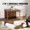 Dog Crate Furniture, 38 inch Wooden Dog Crate with Double Doors, Heavy-Duty Dog Cage End Table with Multi-Purpose Removable Tray