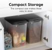 Dog Food Storage Container, 2 Pack, Up to 30 lbs Each, Airtight Seal for Freshness, Wheels for Rolling, Easy One Hand Opening, Made in USA, BPA Free