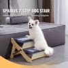 Wooden Pet Steps, Convertible 2-in-1 Dog Stairs and Ramp for Beds, Sofas, and Vehicles, Supports Small to Large Animals up to 110 lbs