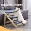 Wooden Pet Steps, Convertible 2-in-1 Dog Staircase & Ramp for Access to Beds, Sofas, and Vehicles, Three-Step Design Supports Pets up to 150 lbs