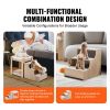 Pet Bunk Bed with Stairs, Dog/Cat Window Perch, Multi-Level Bed Window Perch Dog Bedside Sleeper, Lounge Elevated Seat Platform with Foam Cushion
