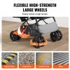 Pet Stroller, 4 Wheels Dog Stroller Rotate with Brakes, 44lbs Weight Capacity, Puppy Stroller with Reversible Handlebar, Storage Basket and Zipper