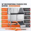 50" Pet Dog Bathing Station w/Ramp, Professional Stainless Steel Dog Grooming Tub w/ Soap Box, Faucet,Rich Accessory, Dog Bathtub for Large,Medium