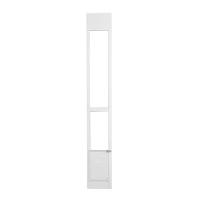 Dog Door for Sliding Glass Door, 75 7/8"-80 11/16" Adjustable Height Doggy Door for Sliding Doors (size: Size M)