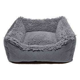 DGS Pet Products Dirty Dog Lounger Bed Small Brown 22" x 20" x 8" (Color: Cool Grey, size: small)