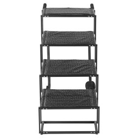 Dog Stairs for Car, 4 Steps Extra Wide Foldable Dog Ramp for Large Dogs with Non-Slip Surface, Portable Lightweight Pet Stairs Ladder for Car, SUV (default: Default)