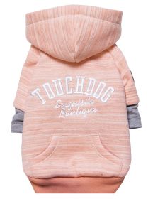 Touchdog Hampton Beach Designer Ultra Soft Sand-Blasted Cotton Pet Dog Hoodie Sweater (Color: pink, size: large)