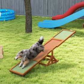 Wooden Dog Agility Seesaw For Training And Exercise, Weather Resistant, 83 L X 16 W X 14 H Inch (Option: Orange)